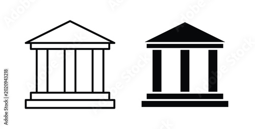 Bank icon for ui and web, Vector pictogram