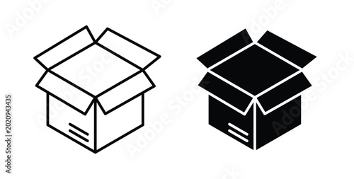 Fotografie Box opened icon for ui and web, Vector pictogram