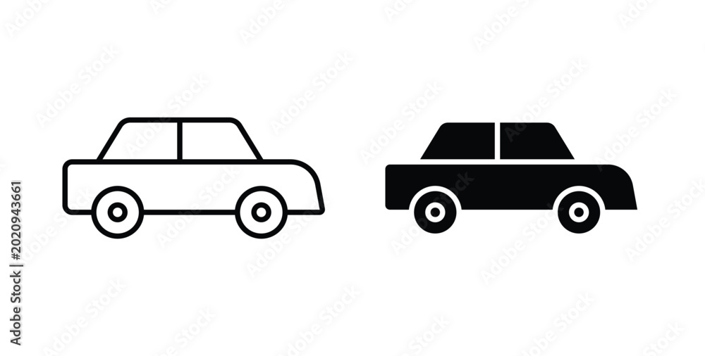 Fototapeta premium Car icon for ui and web, Vector pictogram
