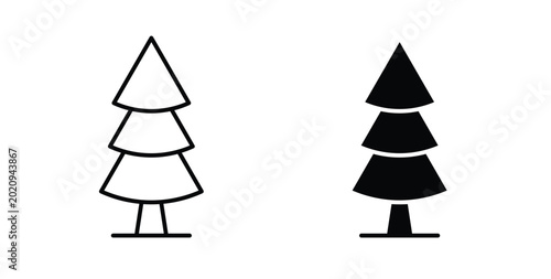 Christmas tree icon for ui and web, Vector pictogram