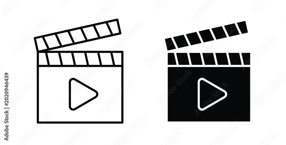 Ταπετσαρία Film clapperboard icon for ui and web, Vector pictogram