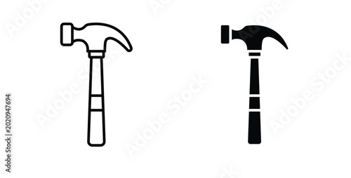 Fotografie Hammer icon for ui and web, Vector pictogram