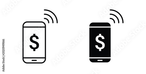 Mobile banking icon for ui and web, Vector pictogram
