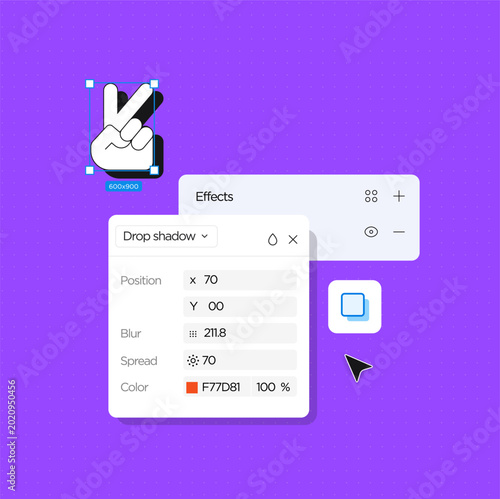 Actions button in Ui and Ux Design Program. Vector illustration