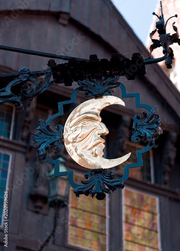 Moon decoration on a building