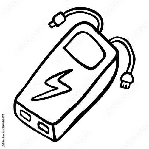 Power Bank Doodle Illustration