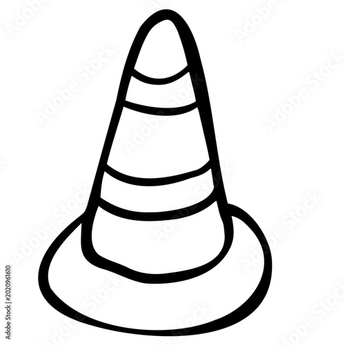 Traffic Cone Doodle Illustration