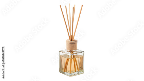Photos A modern wooden aroma reed diffuser glass bottle providing fragrance scent for h