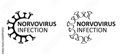Foto The Norovirus is transmitted through food, water contaminated with feces, and vomit