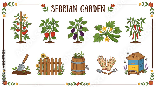 Photos Serbian Garden Collection: Vegetables Tools and Apiary Elements.
