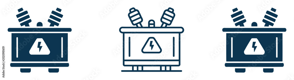 Fotografie Power transformer icon representing electrical energy conversion system, voltage