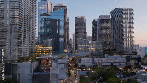 Downtown miami brickell city centre skyscrapers at dusk