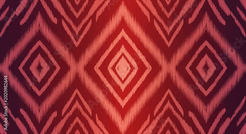 Rich Burgundy Red Diamond Ikat Pattern Background