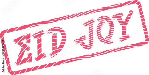 Photos Delightful red distressed rubber stamp symbolizing Eid joy and festive spirit
