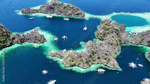 A drone flight over the paradise islands of the Philippines