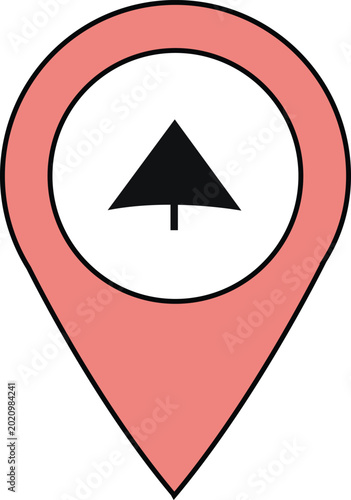 Free Download Location Pin Map Marker with Tree  Nature Park Forest Camping GPS Navigation Vector Illustration Coral Travel Outdoor Symbol - GFXLoad