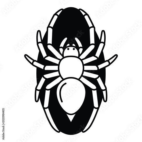Принти на полотні Spider crawling on a flat surface from above view icon