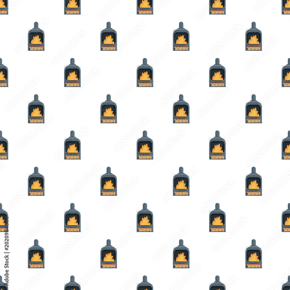 Fototapeta premium Fireplace wood burning in a stove creating a comfort and heating pattern