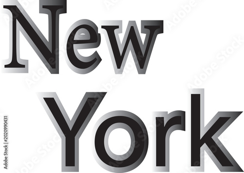Vector illustration of New York typography text in bold letters.