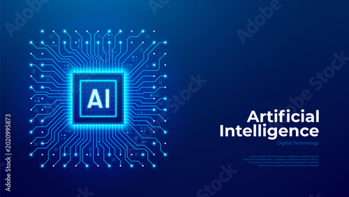 Bild auf Leinwand Futuristic AI chip concept