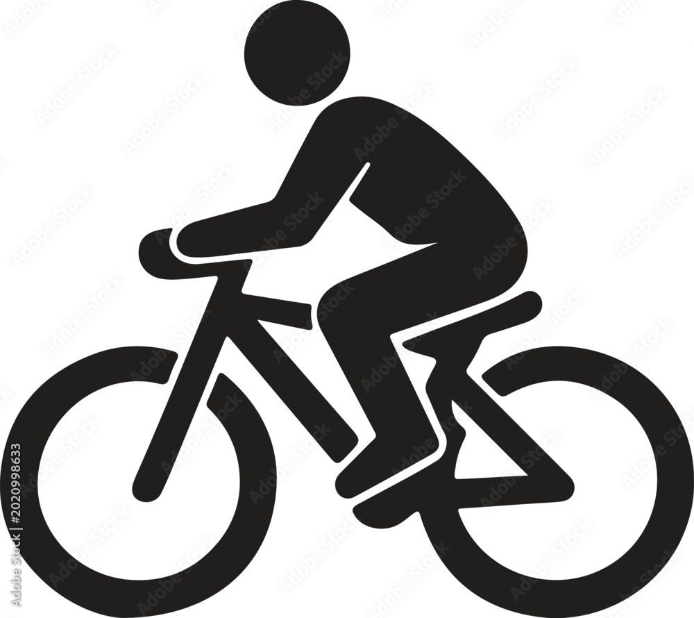 Obraz premium Minimalist Cyclist Silhouette Symbol