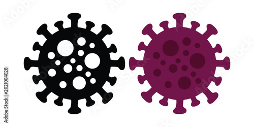 Fotografía Virus cells microbes black purple