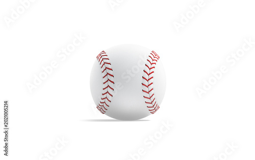 Foto Blank white baseball ball with red seam mockup png, transparent background, 3d rendering