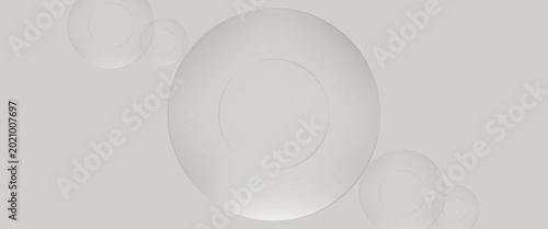 Minimal White Abstract Background with Soft Transparent Circular Shapes