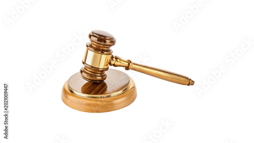 Tableau sur toile A classic wooden lawyer judge gavel hammer symbol for courtroom law justice isol