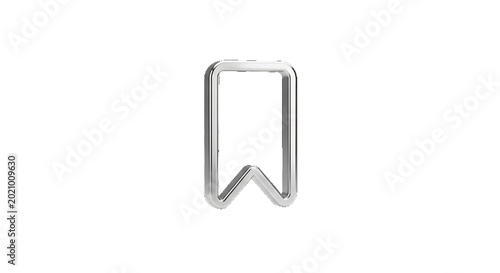 Simple metal bookmark icon isolated on white background