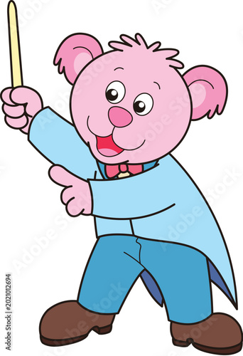 Canvas Print Pink koala playing instrument