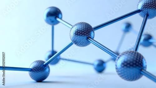 Blue molecular structure model