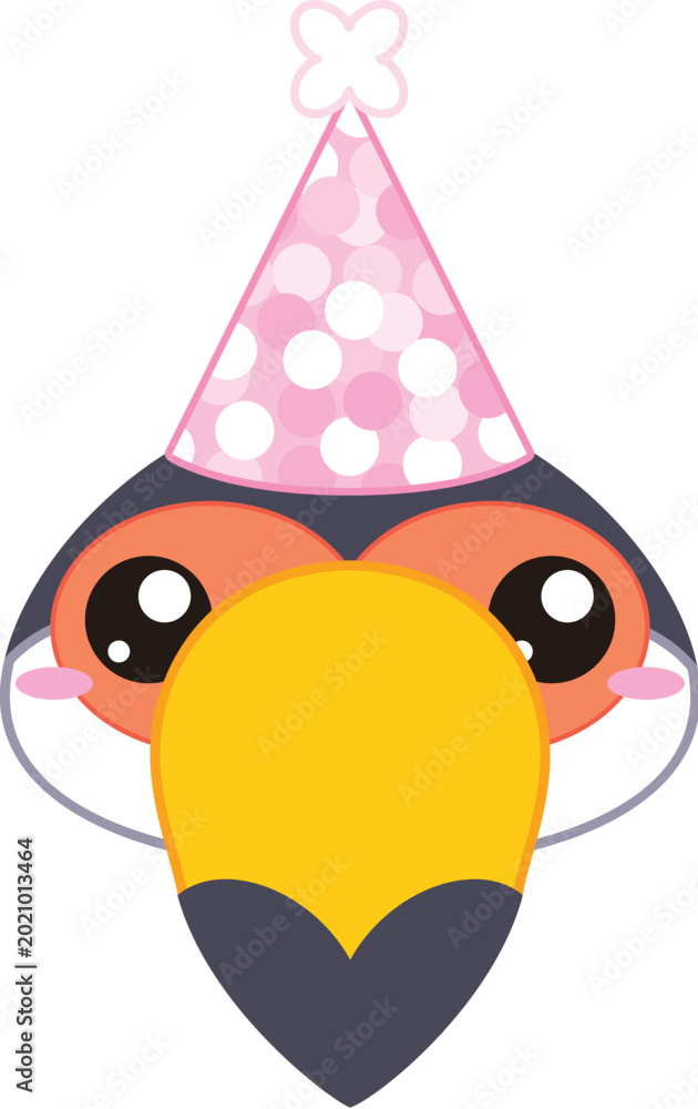 Fototapeta premium Toucan with birthday hat