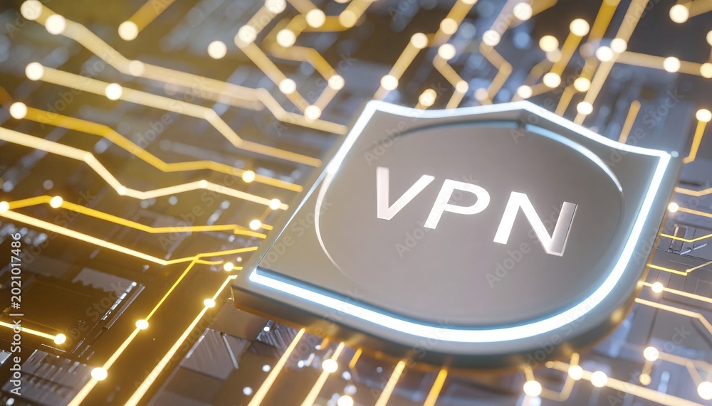 Fototapeta premium VPN button representing virtual private network security concept