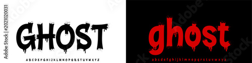 Cuadro en lienzo Y2k Dark Lettering tattoo vector type font and grunge style Gothic print designs of Sinner, Angel, Gothic, Love, Baby