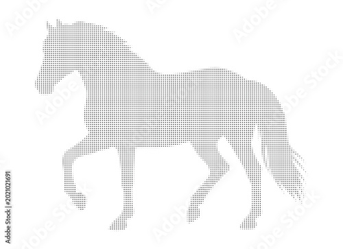 Tableau sur toile Halftone Effect Horse Illustration, Artistic Digital Artwork