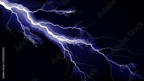 Foto a dramatic lightning strike illustration with vibrant blue and white energy agai