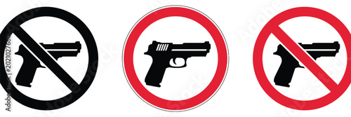 Photos No Weapon Guns Prohibition Symbol Vector Illustration Representing Firearm Restr