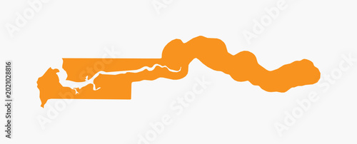 Bild auf Leinwand Vector graphic artwork suitable for print and web containing flat detailed map o