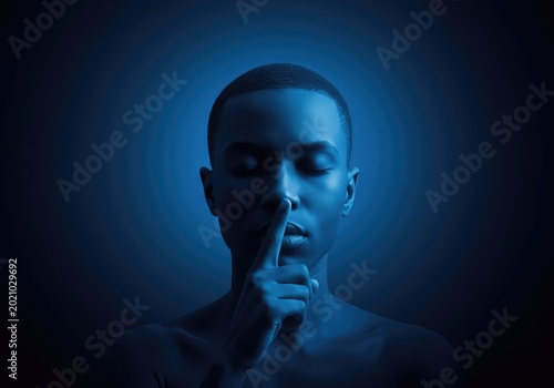 An abstract representation of profound mental absorption and sensory silence, featuring ethereal blue tones merging into an infinite, quiet depth, absorption, fluid, mindfulness