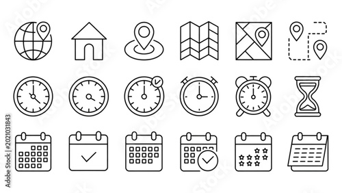 Fotografía Black and white set of dog head icons in profile view vector illustration Vector