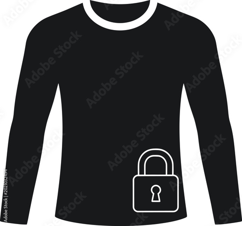 Black Sweater with White Lock Icon