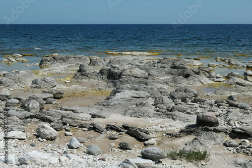 Bild auf Leinwand Beach at Holmudden at the northeastern part of Faro, Gotland, Sweden