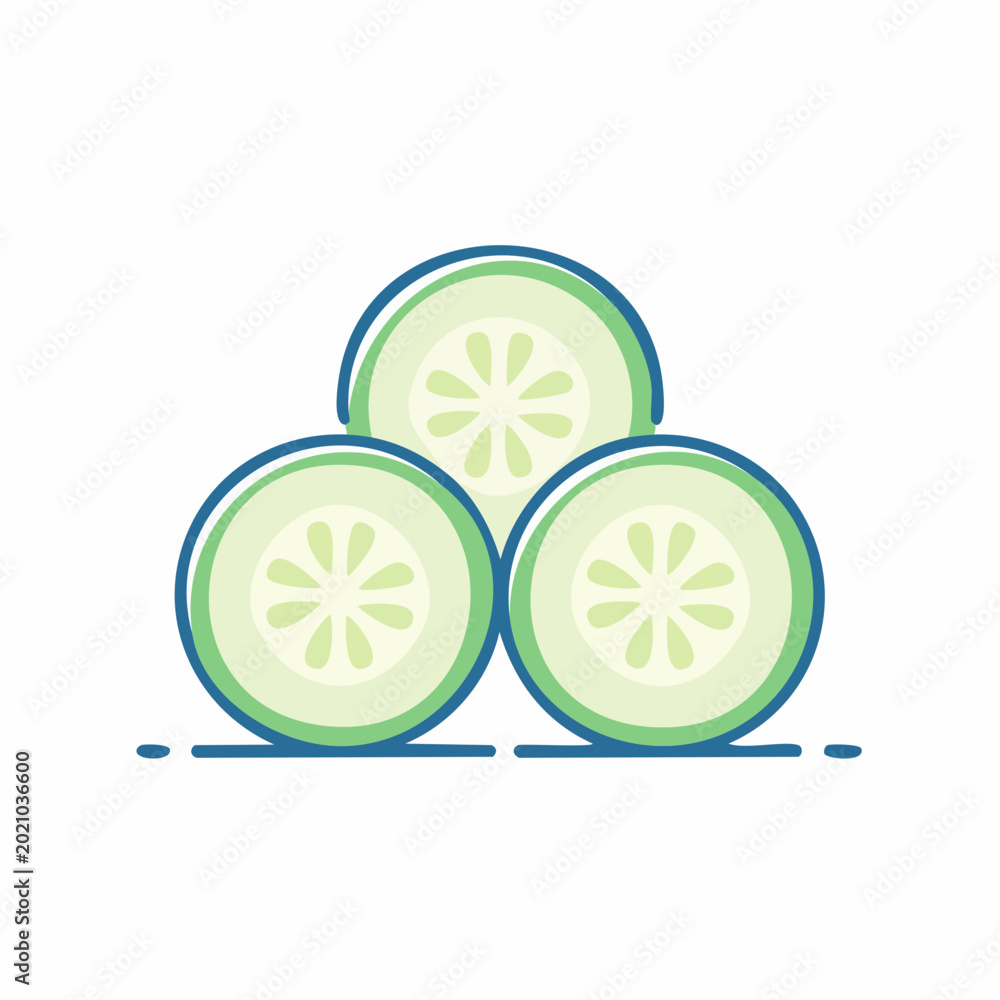 Obraz premium Cucumber Slices Icon