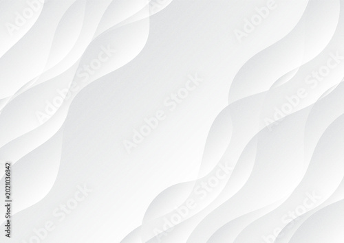 Clean White and Gray Abstract Background with Flowing Wavy Lines