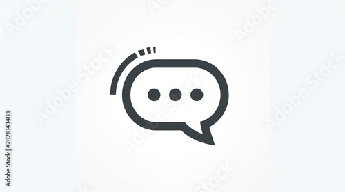 Chat bubble icon representing communication and conversation, conveying the idea of messages being exchanged