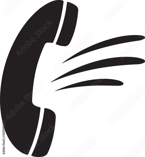 Foto Phone handset with subtle motion lines vector icon for calling communication and contact actions
