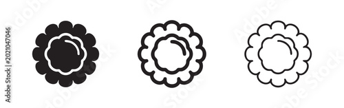 Foto Dumpling or ravioli icon set, delicious pasta food symbol, traditional cuisine sign for culinary themes