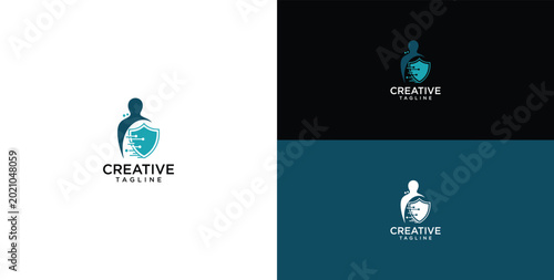 Fotografie Abstract Shield Logo for Creative Protection and Security Services