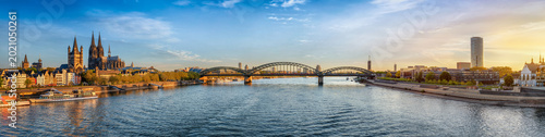 Photography Panoramic view of the skyline of Cologne, Germany, stretching from the old town